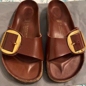 Birkenstock Leather Sandals in Rich Brown